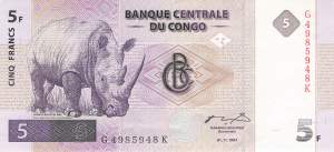Kongo p.87A 5  Francs HDM 1997